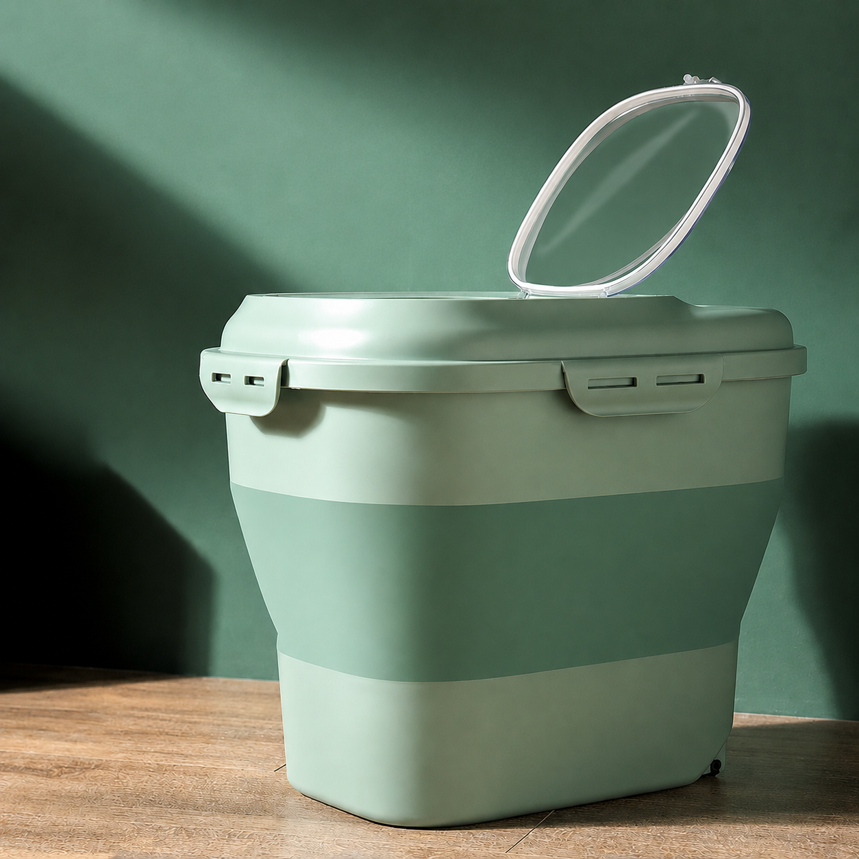 Cubo plegable hermético para comida de mascotas