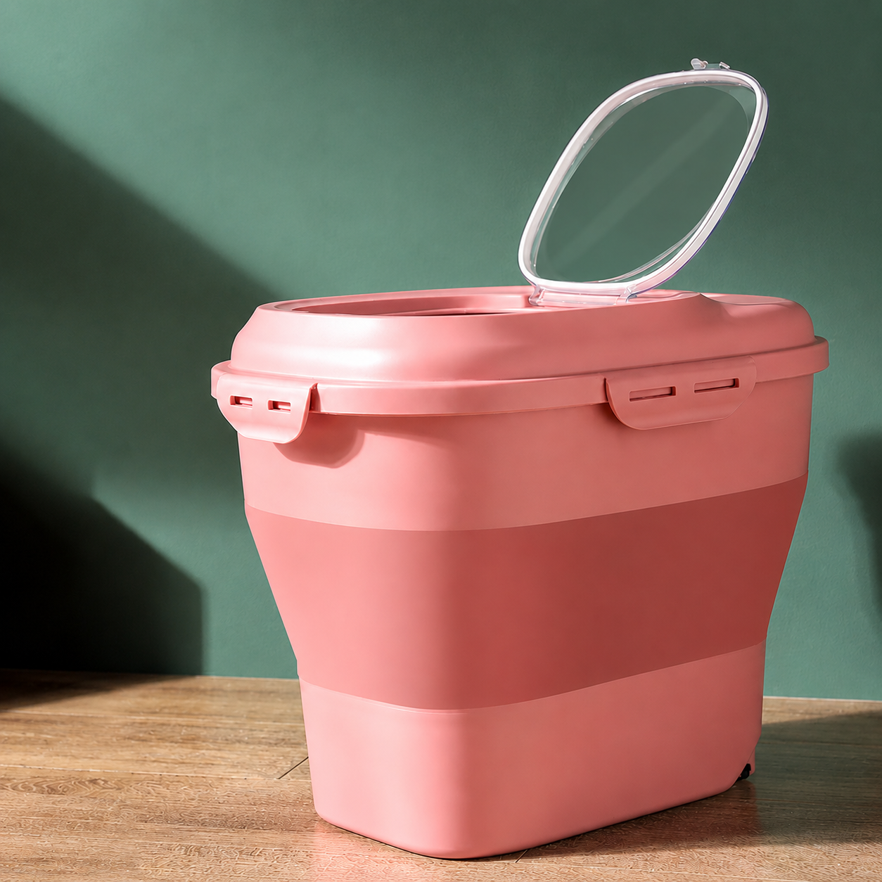Cubo plegable hermético para comida de mascotas